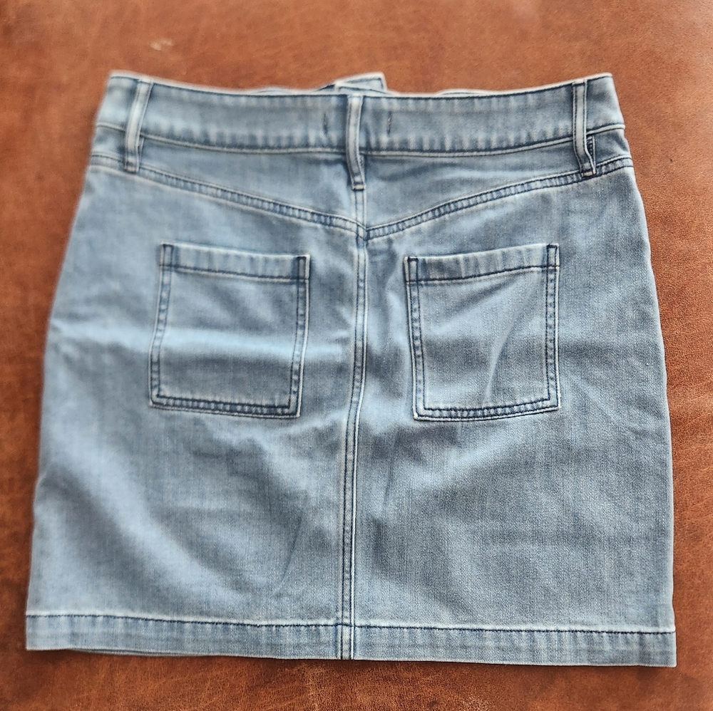 LOFT Light Blue Denim Mini Skirt - Picture 4 of 6